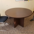 Espresso Round 48" Meeting Lunchroom Table w/ Cross Base